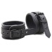Матовые черные наручники с цепочкой - фото