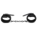 Матовые черные наручники с цепочкой - фото 4
