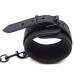 Матовые черные наручники с цепочкой - фото 2