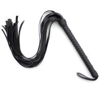 Классическая черная плеть с удлиненной рукояткой 60 см