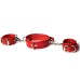 Кожаный набор ошейник с поводком и наручники красный - фото 4