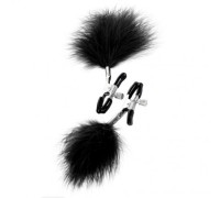 Сексуальные зажимы на соски с черными перышками