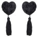 Черные пэстисы в форме сердец декорированные розочками - фото 1