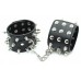 Широкие черные наручники с шипами - фото 3