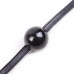 Черный кляп-шар из силикона на тонком ремешке - фото 2
