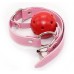 Красный кляп-шар на розовом ремешке - фото 1