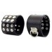 Черные наручники с металлическими заклепками - фото 1