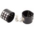 Черные наручники с металлическими заклепками - фото 2