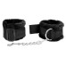 Текстильные черные наручники с мехом - фото 2