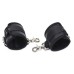Черные наручники из натуральной кожи с плюшем - фото 1