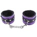 Черно-фиолетовые наручники с мехом - фото