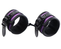 Черно-фиолетовые наручники с цепью