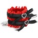 Атласные браслеты на резинке красно-черного цвета - фото