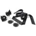 Черный кружевной БДСМ набор (наручники, пэстисы, маска-лента для глаз) - фото