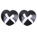 Черные пэстисы-сердечки с белыми бантиками - фото