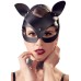 Кожаная маска Кошка декорированная стразами - фото