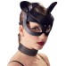 Кожаная маска Кошка декорированная стразами - фото 1
