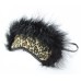 Леопардовая маска для глаз с черным мехом - фото 1
