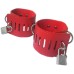 Бондажные наручники красного цвета с замочками - фото 1