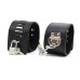 Бондажные наручники черного цвета с замочками - фото 1