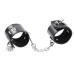 Бондажные наручники черного цвета с замочками - фото