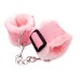 Текстильные розовые наручники с мехом - фото 1