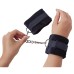 Черные плюшевые наручники с цепочками - фото 1