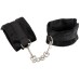 Черные плюшевые наручники с цепочками - фото 2