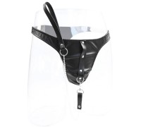 Мужские трусики-стринги с поводком на цепочке