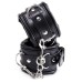 Черные БДСМ наручники с цепью - фото