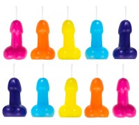 Разноцветные свечки-пенисы Pecado 10 шт