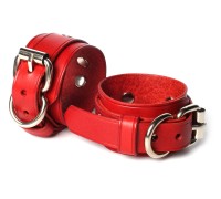 Эксклюзивные наручники из натуральной кожи Skin Love красные