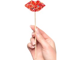 Карамельный леденец Губки красного цвета с конфетти