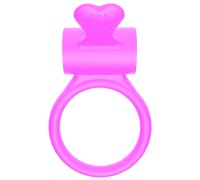 Эрекционное кольцо розовое Heart Clit Cockring