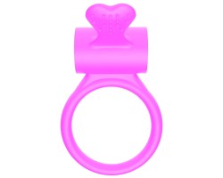 Эрекционное кольцо розовое Heart Clit Cockring