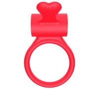 Эрекционное кольцо красное Heart Clit Cockring