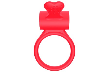 Эрекционное кольцо красное Heart Clit Cockring