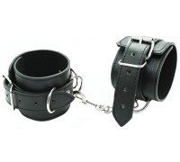 Классические БДСМ поножи черного цвета