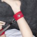 Длинная бондажная распорка с наручниками и поножами красного цвета - фото 8