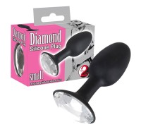 Черная силиконовая пробка с кристаллом Diamond Silicone Plug Small