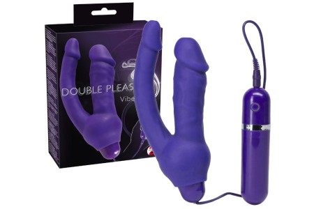 Двойной вибратор фиолетового цвета Double Pleasure