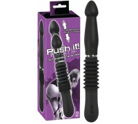 Анальный вибратор черного цвета с поступательными движениями Push It