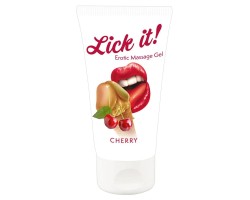 Съедобный массажный гель с ароматом вишни Lick It Erotic Massage Gel 50 мл