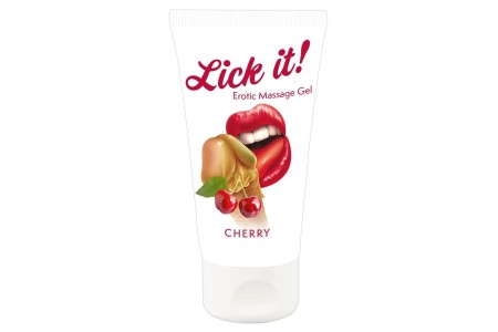 Съедобный массажный гель с ароматом вишни Lick It Erotic Massage Gel 50 мл
