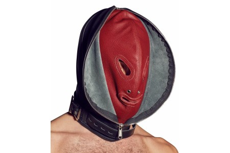 Двойная БДСМ маска из натуральной кожи Zado Fetish