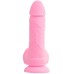 Розовый фаллос с мошонкой из жидкого силикона Toyfa Scott 20 см - фото 9