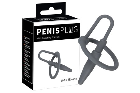 Силиконовый уретральный буж с кольцом под головку Penis Plug