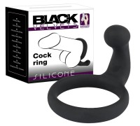 Эрекционное кольцо Black Velvets со стимулятором промежности 