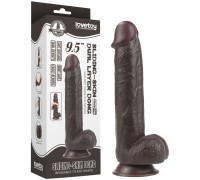 Черный фаллоимитатор на присоске Lovetoy Sliding-Skin Dual Layer Dong 24 см