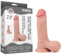 Гнущийся фаллоимитатор с эффектом двойной кожи Lovetoy Sliding-Skin Dual Layer Dong 20 см